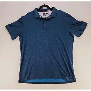 Buttercloth Icy Cotton Polo Shirt Men's Size XL Blue Infused With Mint Fiber